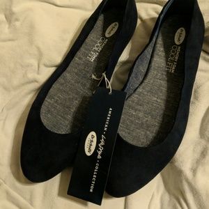 Navy memory foam flats